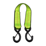 2" x 24" 1-Ply Strap Extension w/5,500 lb Break Strength Vinyl Coated S-Hooks w/Safety Latch on Both Ends - Green