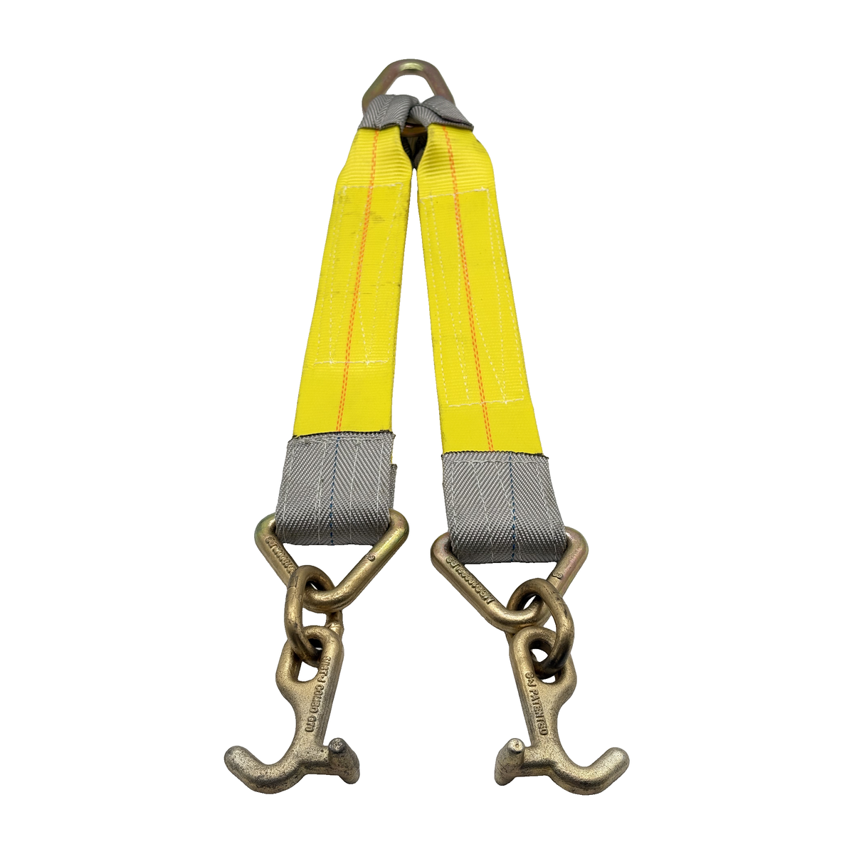 G70 V-Bridle HD Tow Strap w/3"x24" 3-Ply Center Legs w/Wear Pad Protected Eyes w/G70 Forged 5/8" Pear Link w/3" Forged Delta w/G70 Forged T-J Combo Frame Hooks