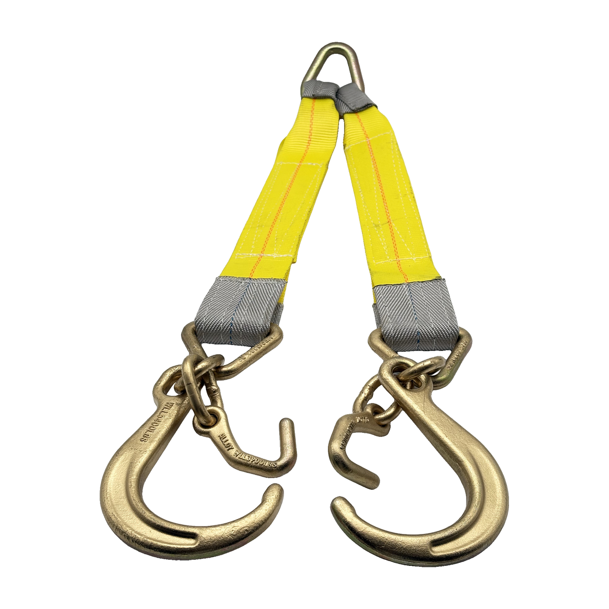 G70 V-Bridle HD Tow Strap w/3"x24" 3-Ply Center Legs w/Wear Pad Protected Eyes w/G70 Forged 5/8" Pear Link w/3" Forged Delta w/G70 Forged Datsun J Frame Hook and 8" J Hooks