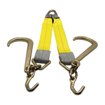 G70 V-Bridle HD Tow Strap w/3"x24" 3-Ply Center Legs w/Wear Pad Protected Eyes w/G70 Forged 5/8" Pear Link w/3" Forged Delta w/G70 Forged Datsun J Frame Hook and 15" J Hooks
