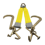G70 V-Bridle HD Tow Strap w/3"x24" 3-Ply Center Legs w/Wear Pad Protected Eyes w/G70 Forged 5/8" Pear Link w/3" Forged Delta w/G70 Forged 4" Mini J, T Frame Hooks, 15" J Hooks