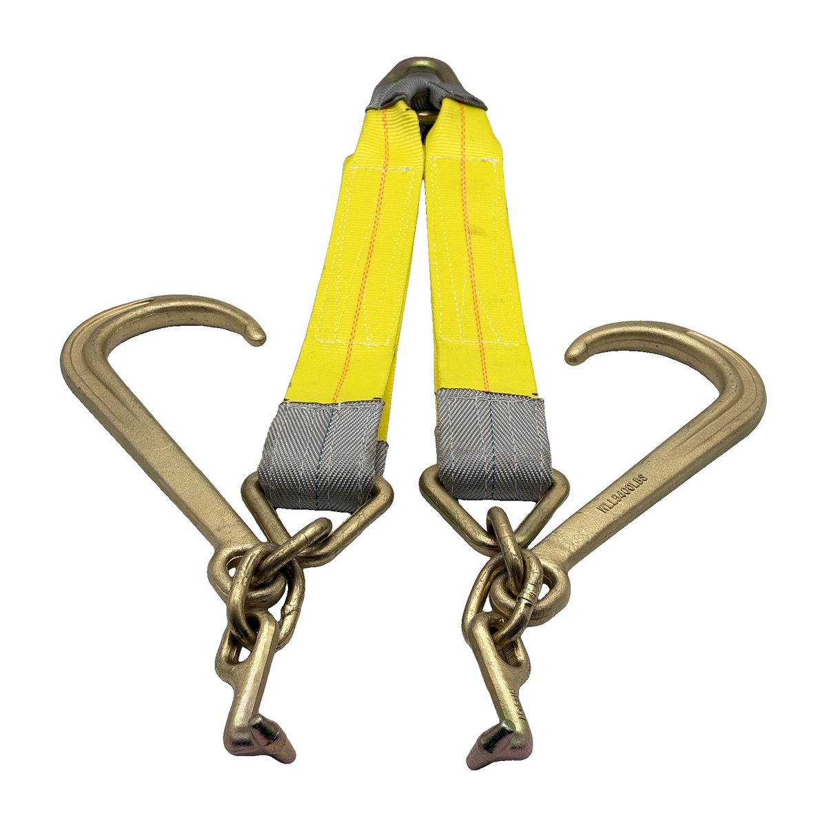 G70 V-Bridle HD Tow Strap w/3"x24" 3-Ply Center Legs w/Wear Pad Protected Eyes w/G70 Forged 5/8" Pear Link w/3" Forged Delta w/G70 Forged T Frame Hooks, and 15" J Hooks