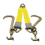 G70 V-Bridle HD Tow Strap w/3"x24" 3-Ply Center Legs w/Wear Pad Protected Eyes w/G70 Forged 5/8" Pear Link w/3" Forged Delta w/G70 Forged T-J Combo Frame Hooks, 15" J Hooks