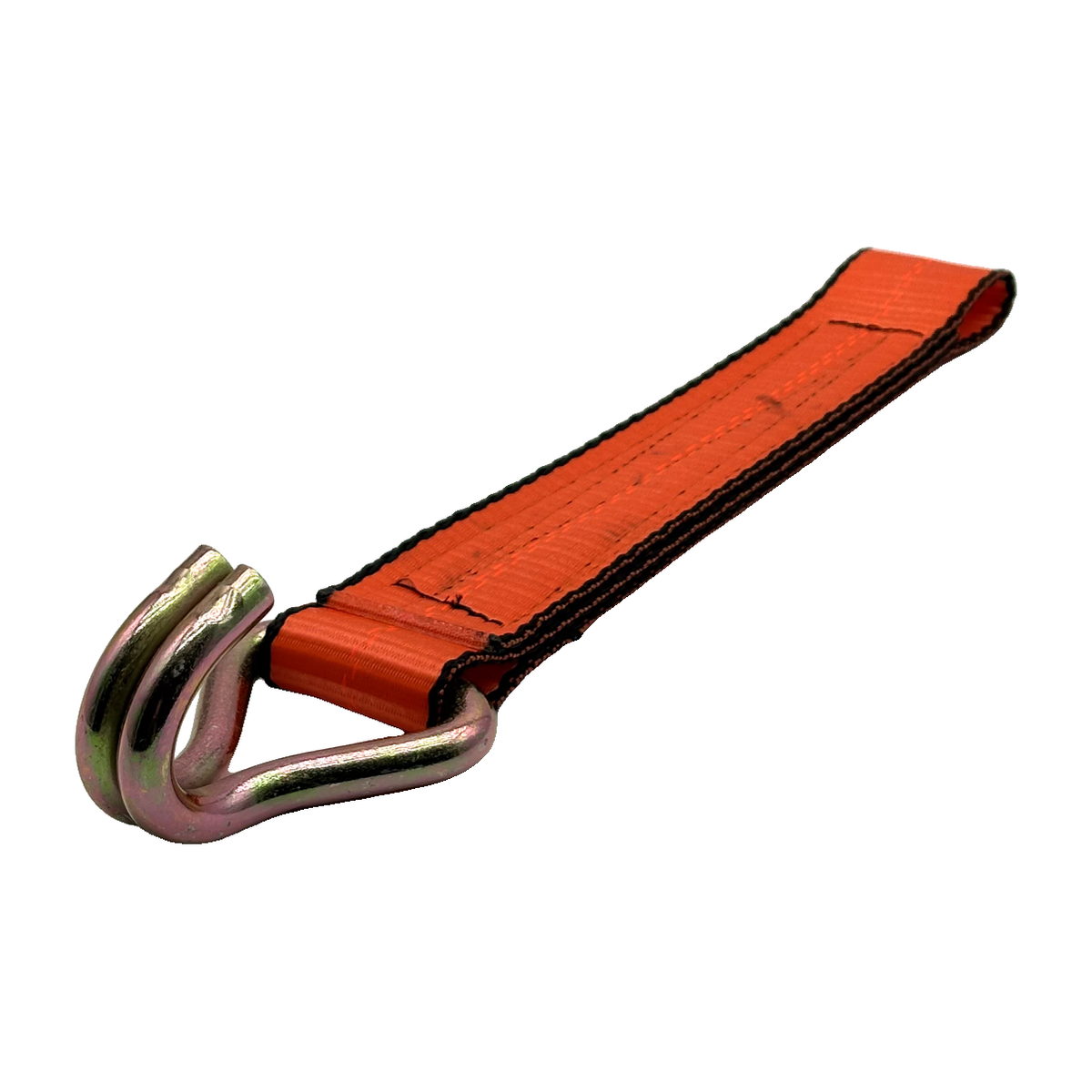 2" x 12" HD 3 Ply Center Short End/Ratchet Buckle End w/Heavy Duty 2" Double "J" Hook - Orange