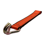 2" x 12" HD 3 Ply Center Short End/Ratchet Buckle End w/Heavy Duty 2" Double "J" Hook - Orange