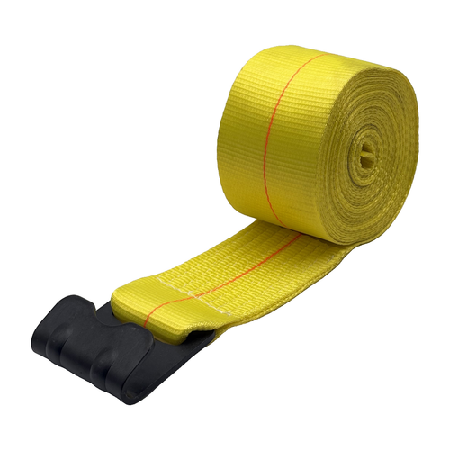 4"x30' Winch Strap w/4" Flat Hooks (Yellow)