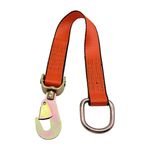 2" x 24" 1-Ply Strap Extension w/Twisted Flat Snap Hook on One End w/2" D-Ring on Opposite End - Orange