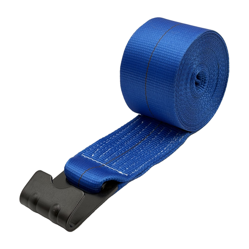 4"x30' Winch Strap w/4" Flat Hooks (Blue)