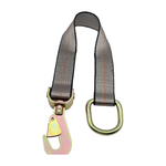 2" x 24" 1-Ply Strap Extension w/Twisted Flat Snap Hook on One End w/2" D-Ring on Opposite End - Gray