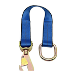 2" x 24" 1-Ply Strap Extension w/Twisted Flat Snap Hook on One End w/2" D-Ring on Opposite End - Blue