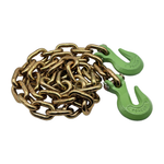 Grade 70 1/2" x 6' Transport Chain Assembly with Green Clevis Grab Hooks