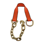 2" x 24" 1-Ply Strap Extension w/D-Ring on One End w/G70 5/16" x 12" Chain Tail w/G70 5/16" Forged Grab Hook on Opposite End - Orange