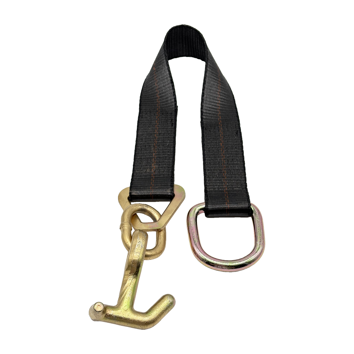 2" x 24" 1-Ply Strap Extension w/D-Ring on One End w/"T/J" Combo Frame Hook on Opposite End - Black