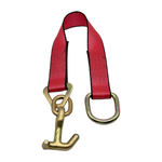 2" x 24" 1-Ply Strap Extension w/D-Ring on One End w/"T/J" Combo Frame Hook on Opposite End - Gray