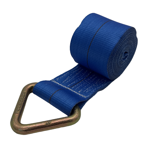 4"x30' Winch Strap w/4" Forged Delta (Blue)
