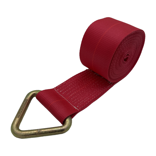 4"x30' Winch Strap w/4" Forged Delta (Red)