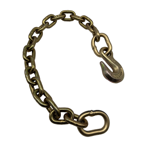 G70 3/8"x24" fully welded snatch block chain assembly w/G70 3/8" grab hook