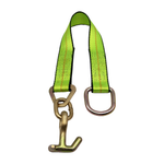 2" x 24" 1-Ply Strap Extension w/D-Ring on One End w/"T/J" Combo Frame Hook on Opposite End - Green