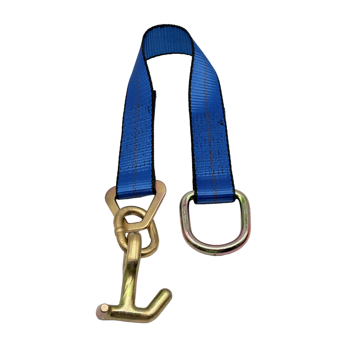 2" x 24" 1-Ply Strap Extension w/D-Ring on One End w/"T/J" Combo Frame Hook on Opposite End - Blue