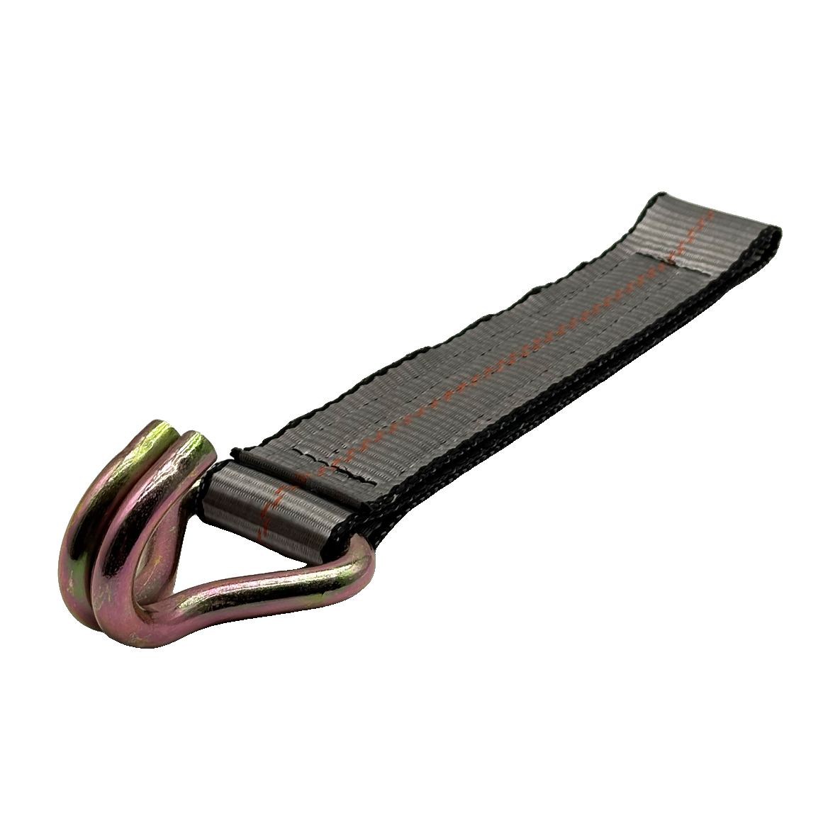 2" x 12" HD 3 Ply Center Short End/Ratchet Buckle End w/Heavy Duty 2" Double "J" Hook - Gray