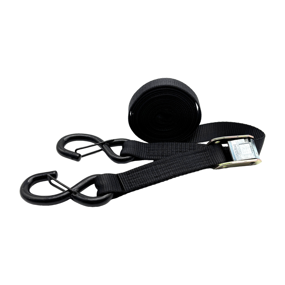 1 inch Cam Buckle Strap with S-Hook - Black