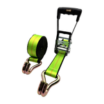 2" x 27' MMS Long-Handle Ratchet Strap w/Double-J Hook - Green
