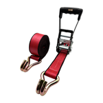 2" x 27' MMS Long-Handle Ratchet Strap w/Double-J Hook - Red