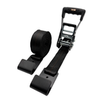 2" x 27' MMS Short-Handle Ratchet Strap w/Flat Hook - Black