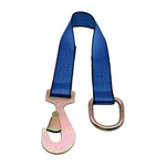 2" x 24" 1-Ply Strap Extension w/D-Ring on One End w/Tapered Flat Snap Hook on Opposite End - Blue