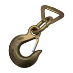 G70 Forged 3/8" Slip Hook w/Safety Latch Attached w/.437 Welded Link & 2" 10K Break Strength Flat Delta