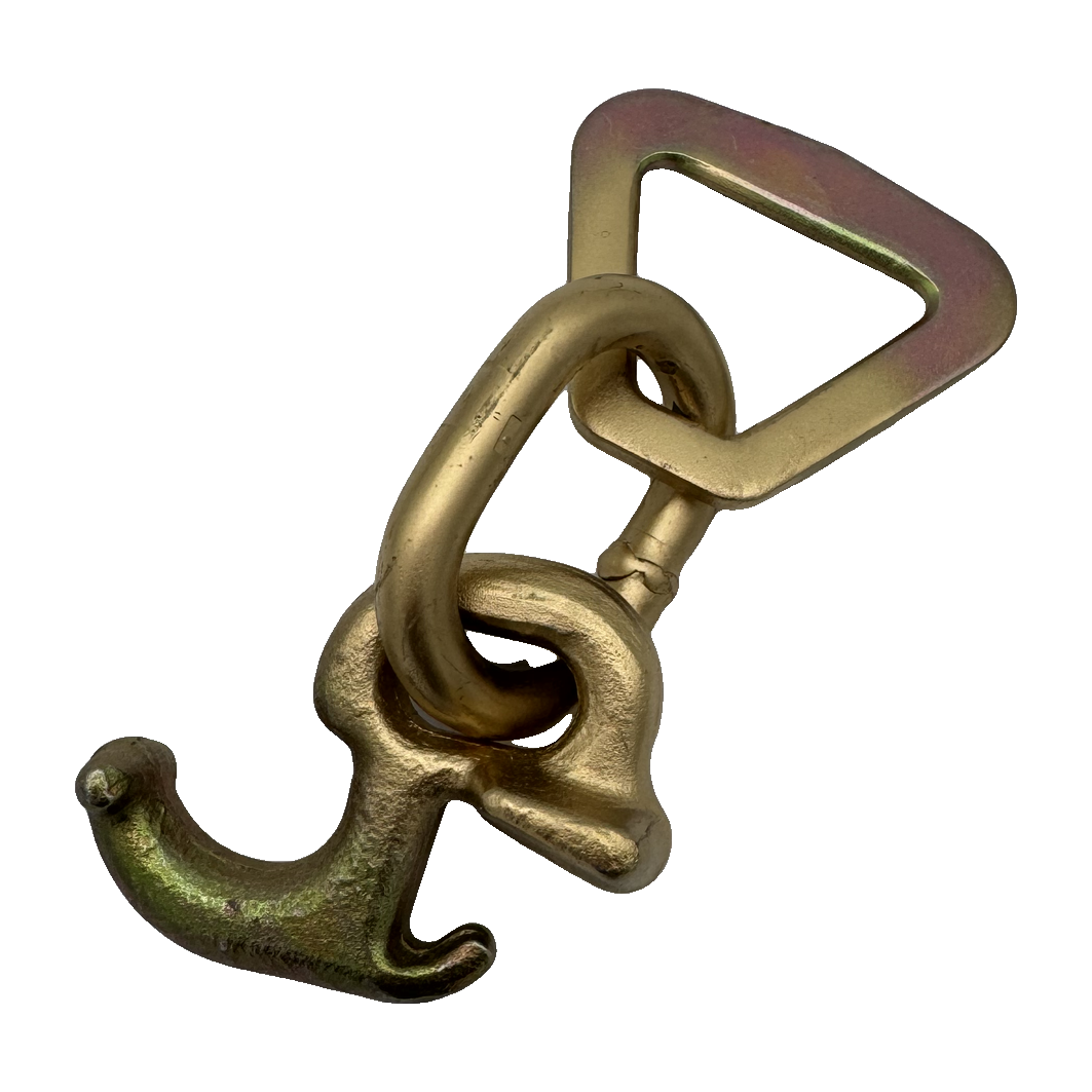G70 Forged R Hook Attached w/.437 Welded Link & 2" 10K Break Strength Flat Delta