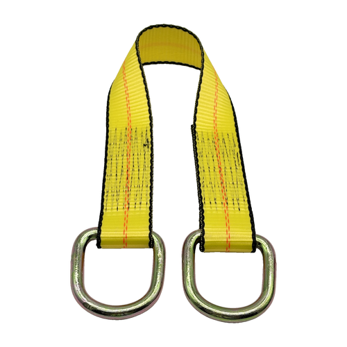 2" x 24" 1-Ply Strap Extension w/D-Rings on Both Ends - Yellow