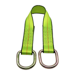 2" x 24" 1-Ply Strap Extension w/D-Rings on Both Ends - Green