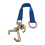2" x 24" 1-Ply Strap Extension w/D-Ring on One End w/R, T, J Hook Cluster on Opposite End - Blue
