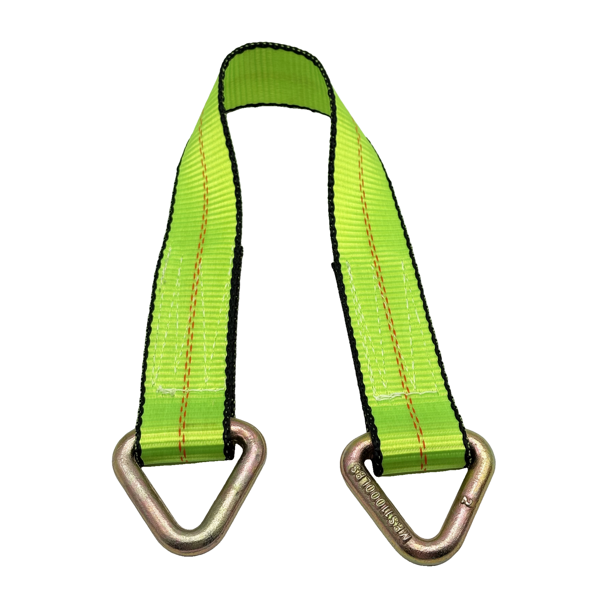 2" x 24" 1-Ply Axle Strap w/2" Forged Delta Ring on Both Ends - Green