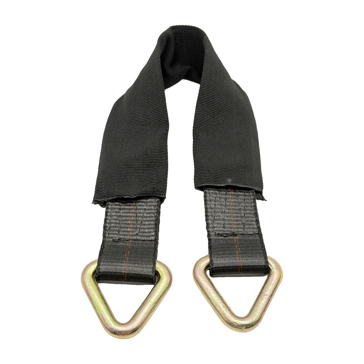 2" x 24" 1-Ply Axle Strap w/2" Forged Delta Ring on Both Ends w/Black Protective Wear Sleeve - Black
