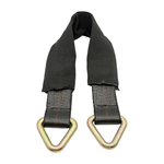 2" x 24" 1-Ply Axle Strap w/2" Forged Delta Ring on Both Ends w/Black Protective Wear Sleeve - Black