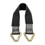 2" x 24" 1-Ply Axle Strap w/2" Forged Delta Ring on Both Ends w/Black Protective Wear Sleeve - Gray