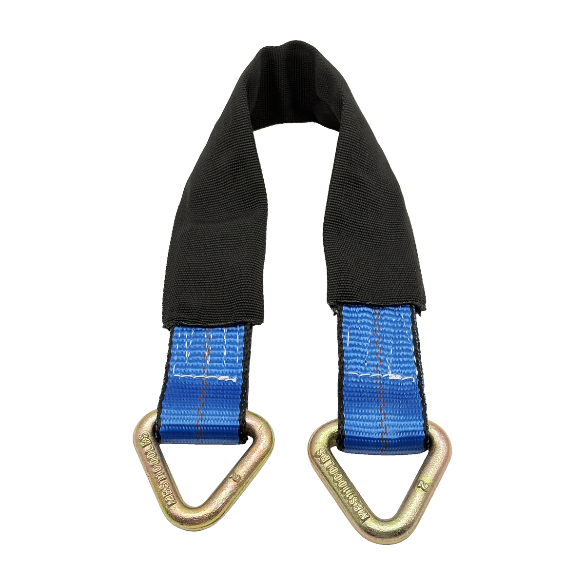 2" x 24" 1-Ply Axle Strap w/2" Forged Delta Ring on Both Ends w/Black Protective Wear Sleeve - Blue