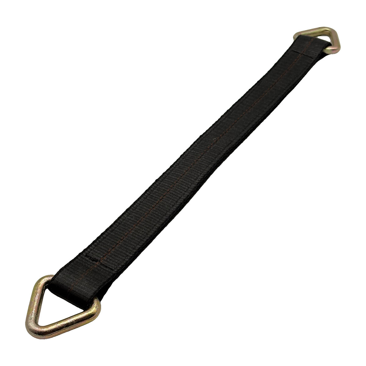 2" x 24" 3-Ply Center HD Axle Strap w/2" Forged Delta Ring on Both Ends - Black