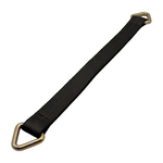 2" x 24" 3-Ply Center HD Axle Strap w/2" Forged Delta Ring on Both Ends - Black
