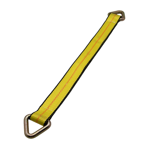 2" x 24" 3-Ply Center HD Axle Strap w/2" Forged Delta Ring on Both Ends - Yellow