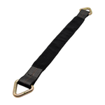 2" x 24" 3-Ply Center HD Axle Strap w/2" Forged Delta Ring on Both Ends w/Black Protective Wear Sleeve - Black