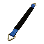 2" x 24" 3-Ply Center HD Axle Strap w/2" Forged Delta Ring on Both Ends w/Black Protective Wear Sleeve - Blue