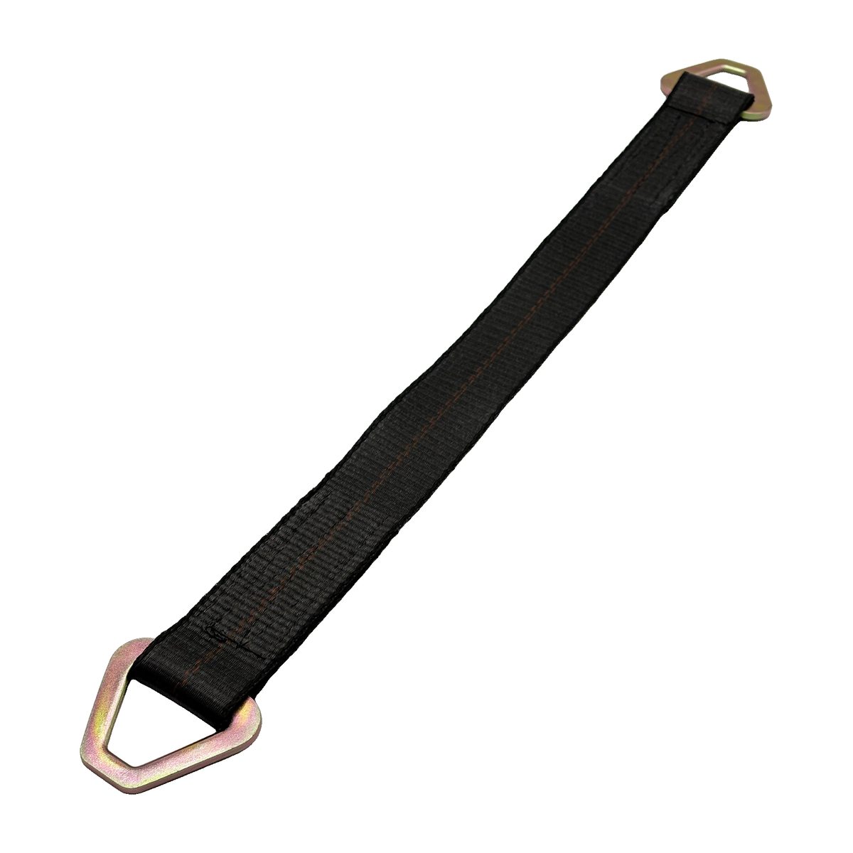 2" x 24" 1-Ply HD Axle Strap w/2" Flat Delta Ring on Both Ends - Black