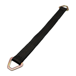 2" x 24" 1-Ply HD Axle Strap w/2" Flat Delta Ring on Both Ends - Black