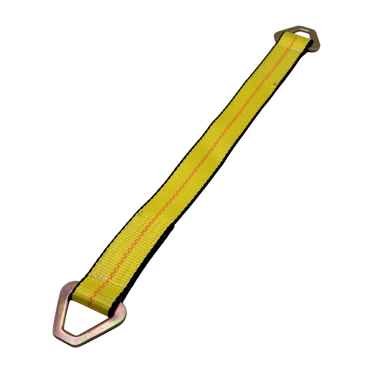 2" x 24" 1-Ply HD Axle Strap w/2" Flat Delta Ring on Both Ends - Yellow