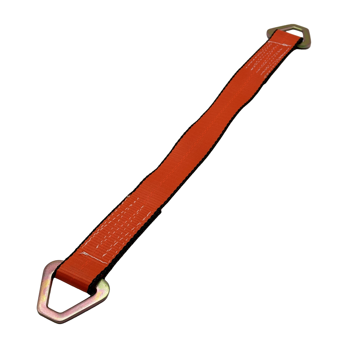 2" x 24" 1-Ply HD Axle Strap w/2" Flat Delta Ring on Both Ends - Orange