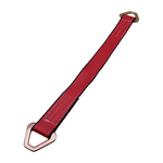 2" x 24" 1-Ply HD Axle Strap w/2" Flat Delta Ring on Both Ends - Red