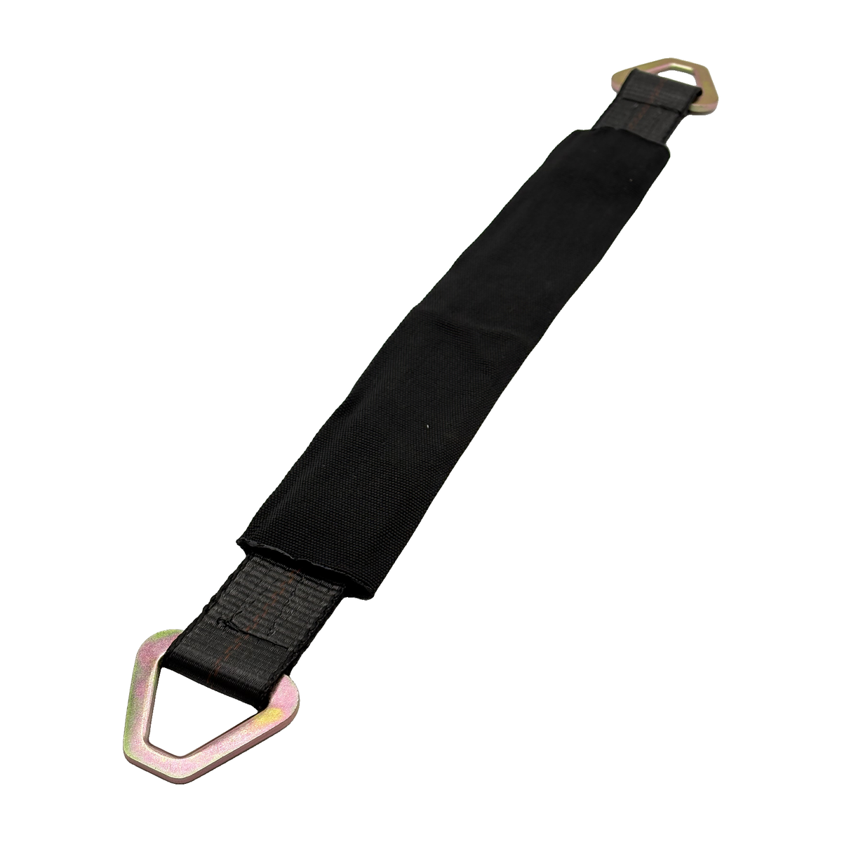 2" x 24" 1-Ply HD Axle Strap w/2" Flat Delta Ring on Both Ends w/Black Protective Wear Sleeve - Black